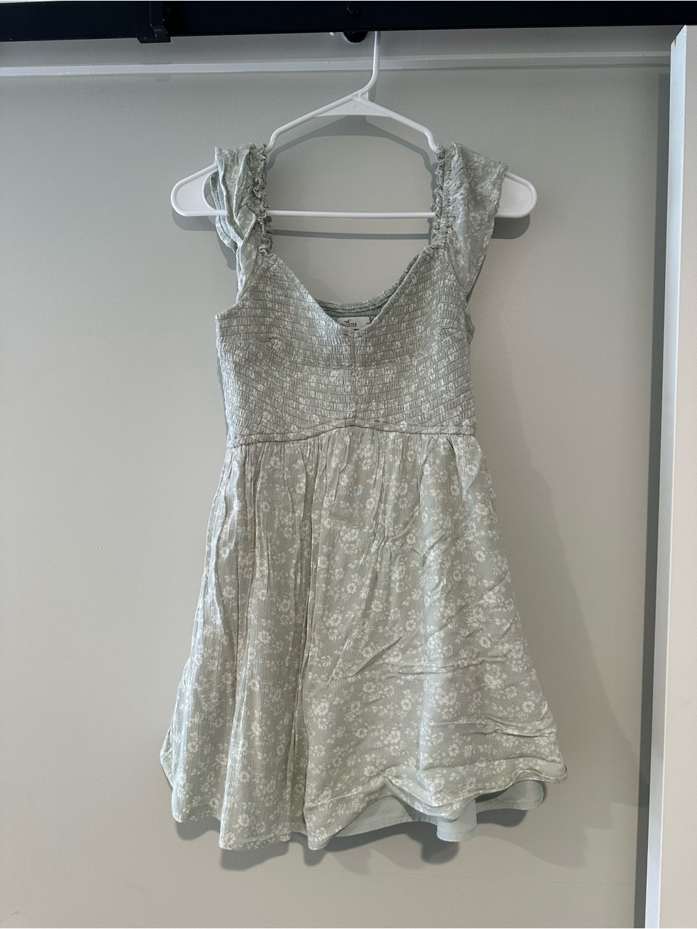 Hollister Sage Green Floral Sundress with Ruffle Straps